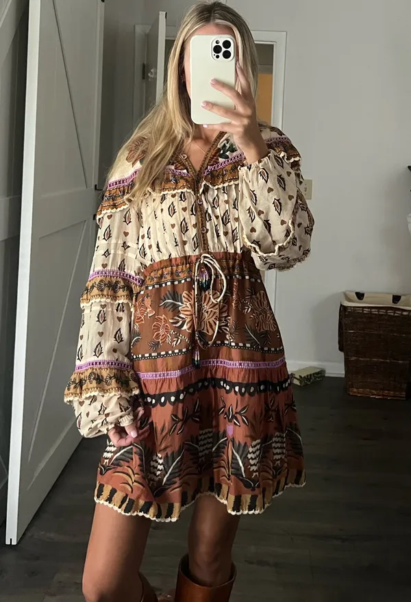 Farm Rio Mini Long Sleeve Dress - Image 3