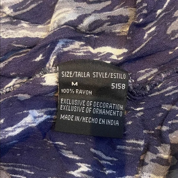 Just Love Womens Medium Blue Black White and Grey Mini Dress Flowy Short Sleeves - Image 5