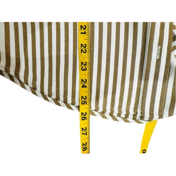 Reformation Striped Button-Up Shirt tan cream - Image 6