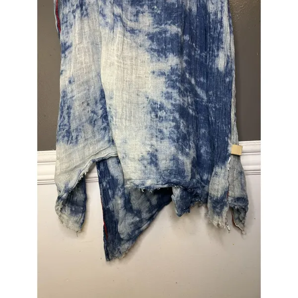 Rose & Rose Shawl Womens 2 Blue Crinkle Open Front Beaded Boho Kimono Duster - Image 7