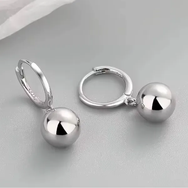 .925 Sterling Silver Elegant Silver Drop Earrings - Image 5
