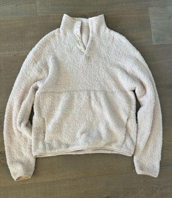 skims cozy knit fuzzy comfy light pink pullover sweater - Image 2