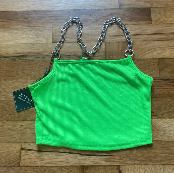 Zaful neon green tank top - Image 3