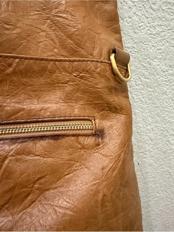 ISABELLA FIORE Brown Taj Mahal Charlize Fold-Over Messenger Pocket Tote Boho Bag - Image 11