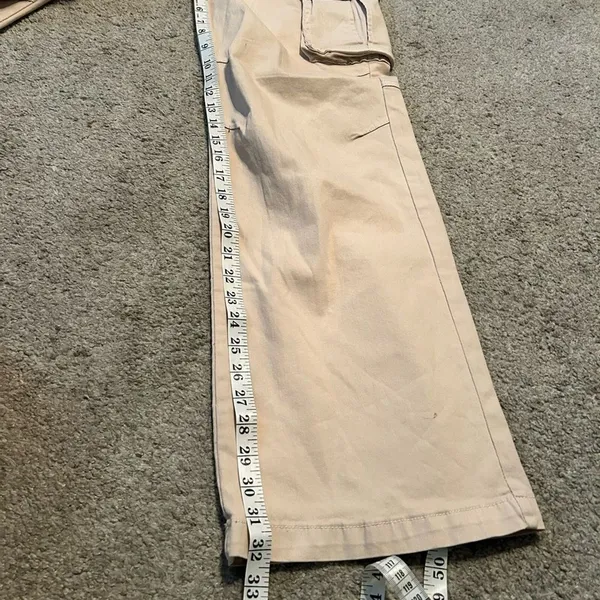 Vibrant Khaki Pops Cargo Pants Sand Beige‎ Wide Leg High Rise Small NEW - Image 3