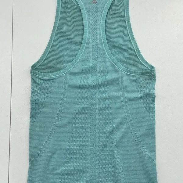 Lululemon Size 4 Swiftly Tech Racerback Tank Top Heathered Peacock Blue Seamless - Image 8