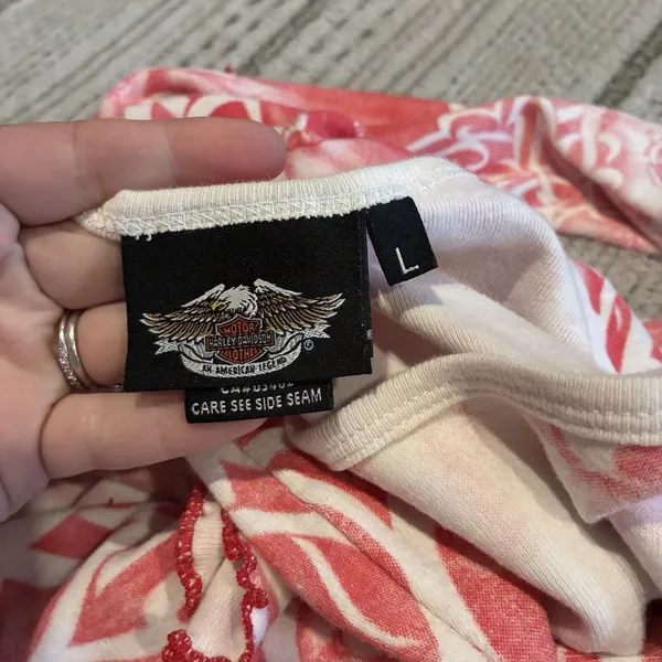 90s Vintage Pink Harley Davidson Long Sleeve T-shirt Size Large - Image 10