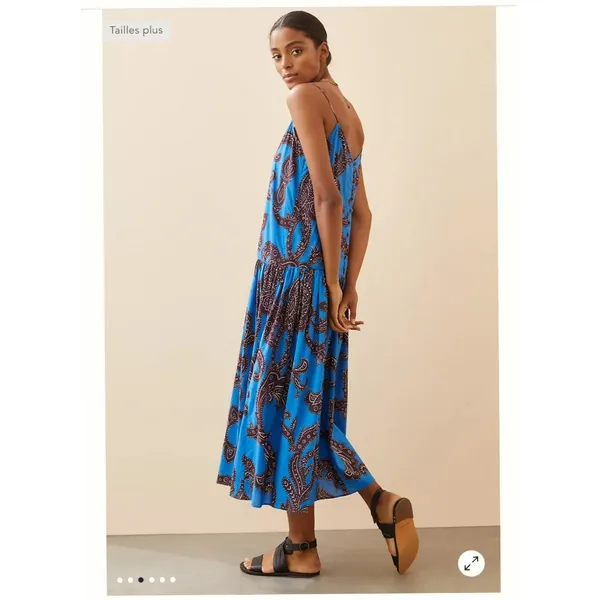 Anthropologie Flounced Paisley Midi Dress Size M - Image 4