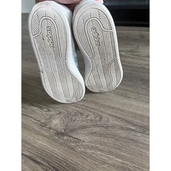 Adidas Grand Court Cloudfoam White Mint Green Stripe Sneakers Shoes women's‎ 8 - Image 6