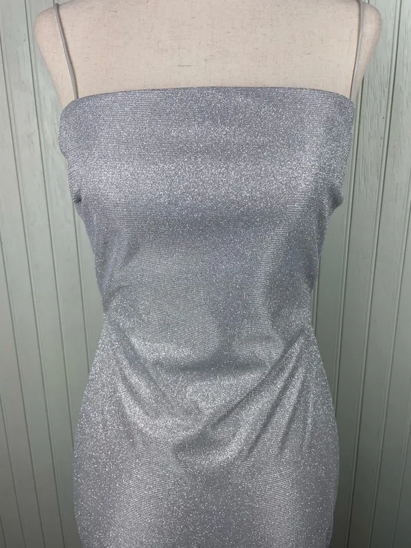 NEW Windsor Silver Glitter Sparkle Slip Dress with Cowl Neck Size Medium Fairy - Image 11