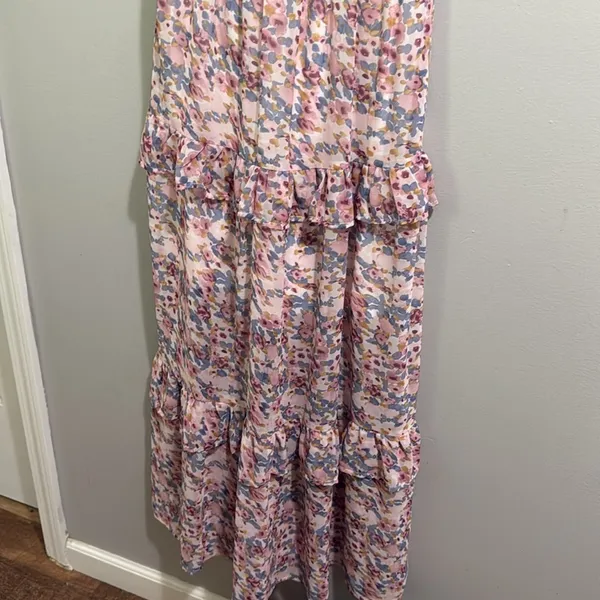 FSL Apparel floral print ruffled halter top maxi dress - Image 4