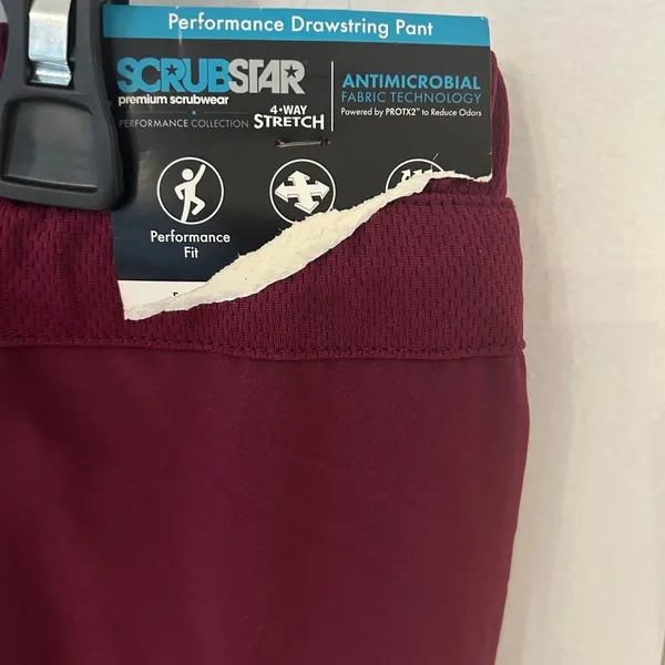 Scrubstar Women's Burgundy Scrub Pants plenty of pockets NWT SIZE small - Image 7