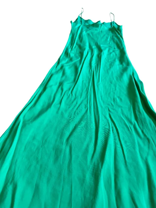 J. Crew Bold Green Midi Dress Spaghetti Strap Flowy Wedding Party Size 6 Women's - Image 9
