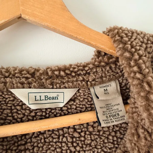 L.L. Bean Brown Sherpa Lined Toggle Coat - Image 4