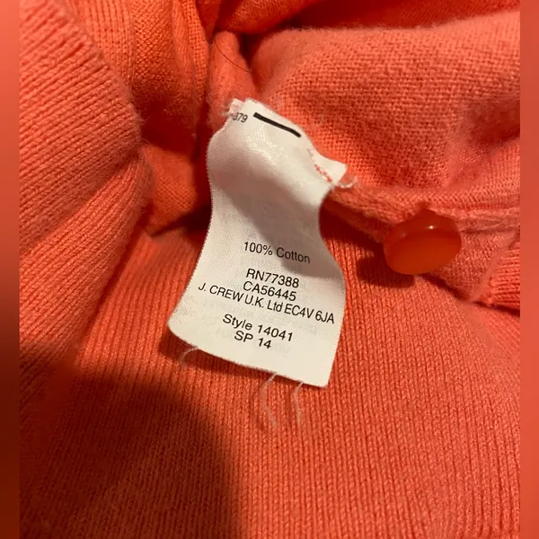 J. Crew Size M Pink Cotton Blend Crew Neck 3/4 Sleeve Button Claire Cardigan - Image 8