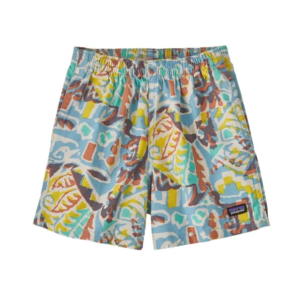 Patagonia Womens Baggies Shorts Abstract Geometric Print Blue Yellow Large - Image 3