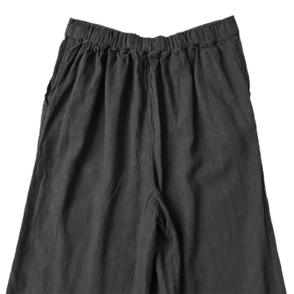 Free People Free-est Linen Viscose Black Wide Leg Pants OB1263884 Size Small - Image 5