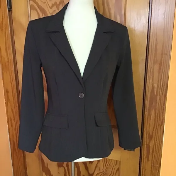 Vintage 90s Polyester Blazer | 70s Inspired Tailored Jacket Classic Fit - Image 8