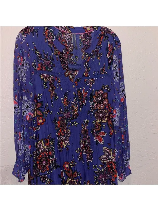 Anthropologie Long Sleeve Floral Paisley Boho Dress cottagecore granny - Image 3