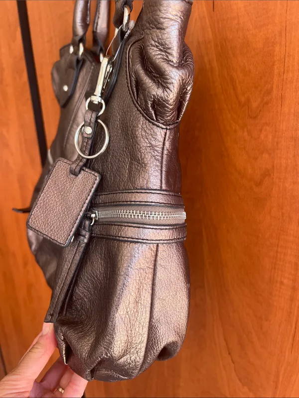Etienne Aigner Metallic Bronze Leather Shoulder Bag with Tag - Image 7