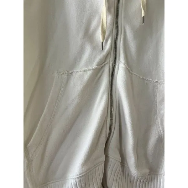 Aerie white zip up‎ oversized tunic sweatshirt Large - Image 2