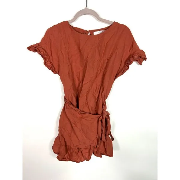 ASTR wrap linen‎ dress - Image 6