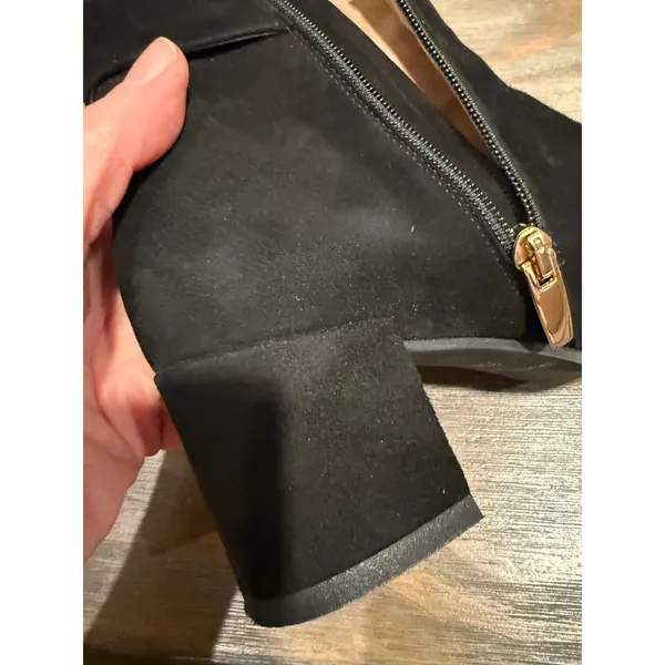 Ron White Jozie Weatherproof Black Suede Booties‎ Gold Buckle EU 35.5 US 5.5 - Image 13