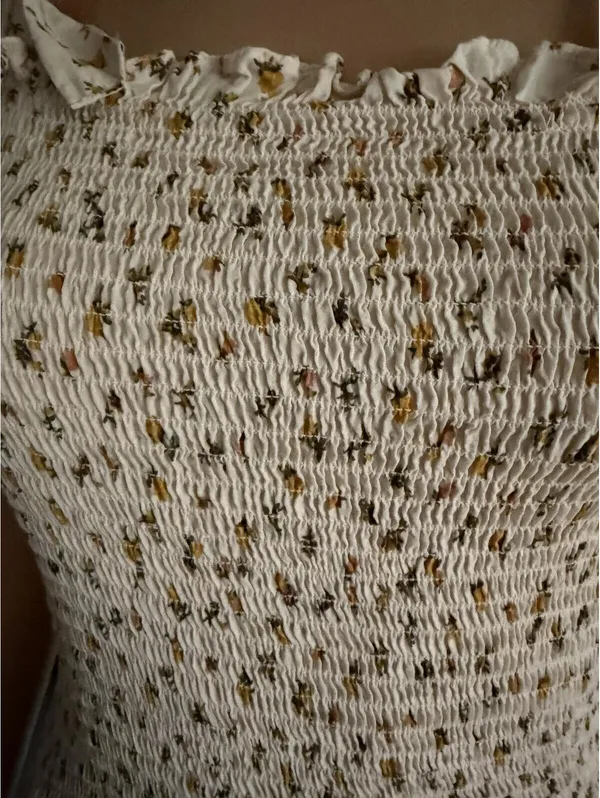 Free People Intimately “Bella” Smocked Mini Dress with Tie Straps - Image 8