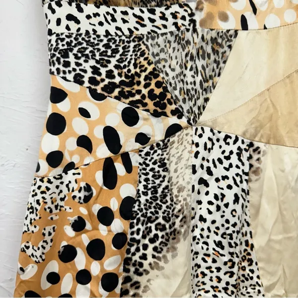 Jovani Black & Tan Animal Print Silk Patchwork Maxi Dress Womens 2 Formal Gown - Image 8