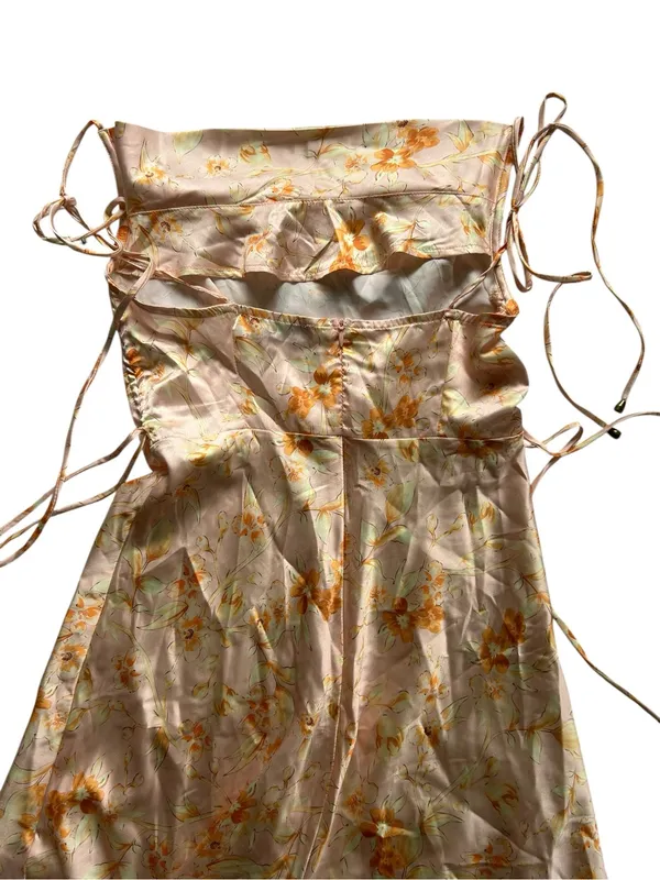 Petal & Pup Codi Satin Midi Slip Dress Blush Floral Size 6 Cottage Coquette - Image 8