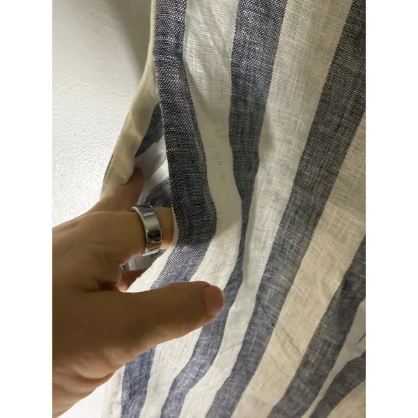 Scar Linen white blue Striped Palazzo Leg Jumpsuit Medium NWT - Image 3