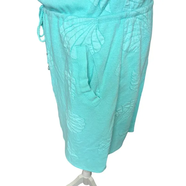 Dotti Turquoise Strapless Seashell Terry Cloth Dress Cover-Up resort wear L - Image 5
