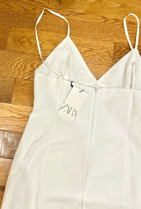 Zara viral tik tok Poplin Mini Dress with jewel appliqué/ floral embroidery M - Image 18