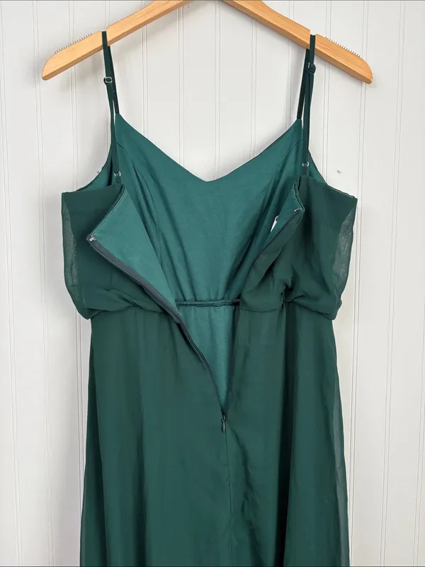 Birdy Grey Gwennie Chiffon Blouson Maxi Dress Women Size Small Dark Green - Image 6