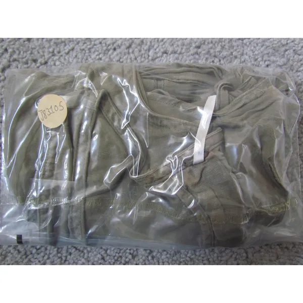 Free People Utility Vest Small Olive Green Linen Blend Tie Front Cropped Boho - Image 6
