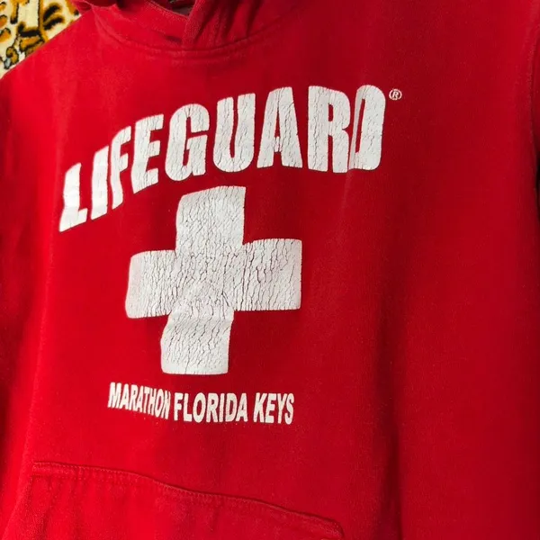 Classic Red Lifeguard Sweatshirt Florida USA Unisex size Medium - Image 5