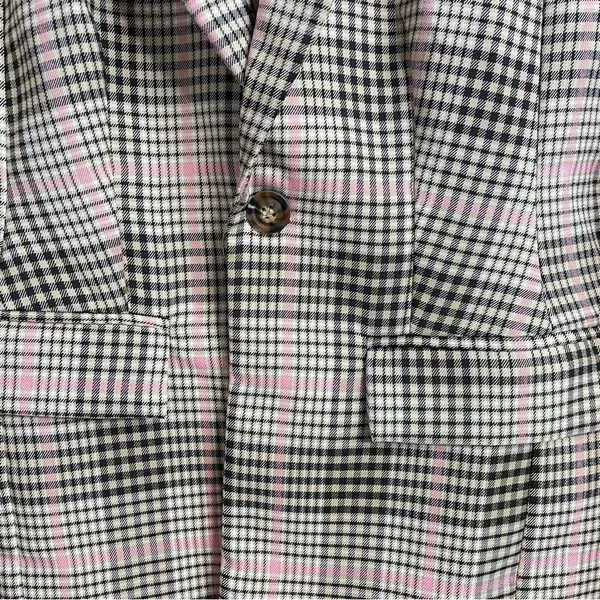 Princess Polly Classic Victoria Blazer Jacket plaid Black Pink Tan oversized 2 - Image 7