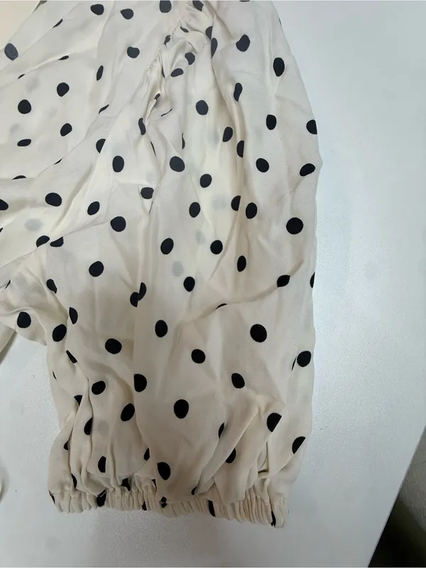 a new day Cream Polka Dot Puff-Sleeve Wrap Dress size XS - Image 11
