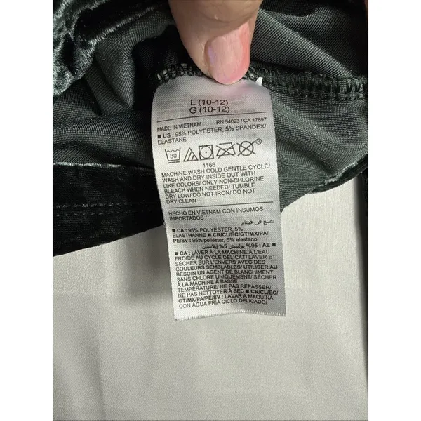 Old Navy Green Velvet Maternity Shirt Size L 10/12 Short Shape Hem Long Sleeve - Image 5