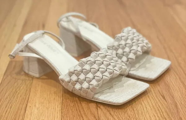 Natural Woven Block Heels Size 9 - Image 7