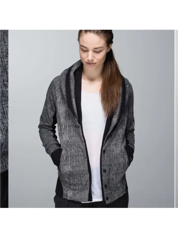 Lululemon To Class Jacket‎ French Terry Texture Black Dune Jacket Size 8 - Image 3
