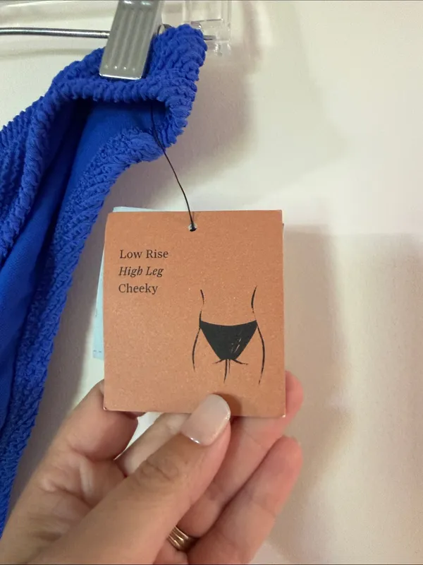 Shade & Shore Royal Blue Textured Bikini Bottom - Image 5