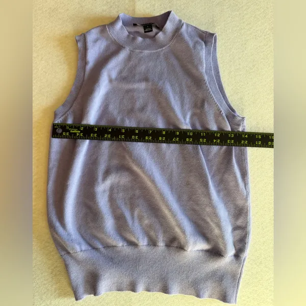 Ann Taylor Mock Neck Sleeveless Sweater Vest Lavender Size Small Minimalist Knit Top - Image 4