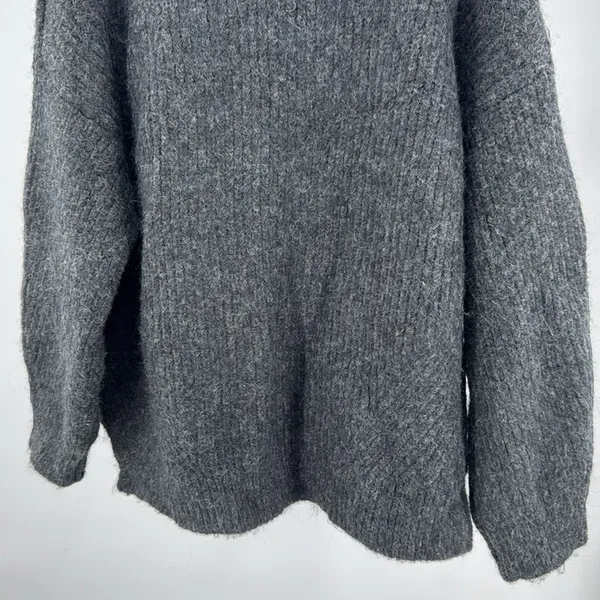 Sundance Charcoal Gray Cowl Neck Sweater wool blend oversized M fuzzy winter - Image 4