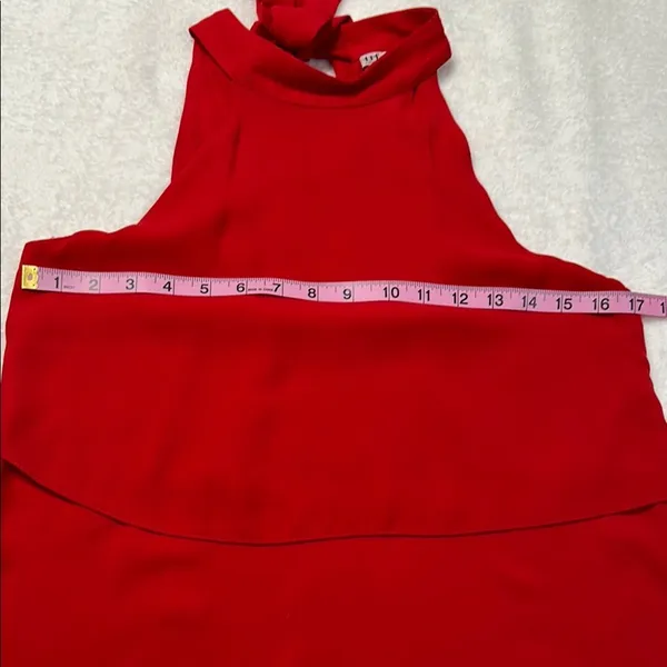 Zara TRF Collection Red Ruffle Sleeveless Halter Top Tied on Back in Size XS - Image 7
