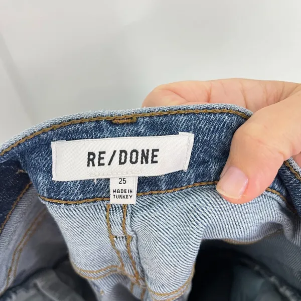 RE/DONE Size 25 Blue Stretch High Rise Ankle Crop Jeans - Image 8