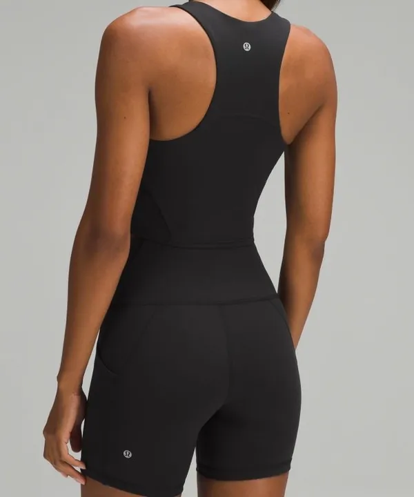 Lululemon Wunder Train Racerback Tank Top Black High Neck Cropped - Image 2
