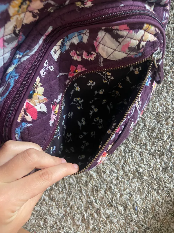 Vera Bradley Campus Backpack Maroon Floral - Image 16