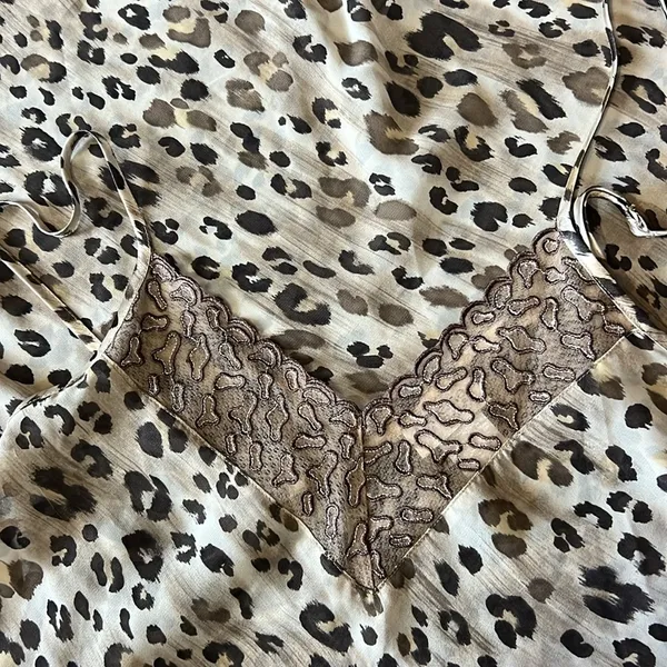 CINEMA ETOILE Leopard Print & Lace Sheer Chemise Lingerie Size Medium - Image 7