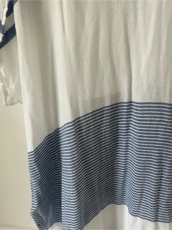 Southern Tide White & Blue V-Neck Striped Tunic Cover-up - Image 2